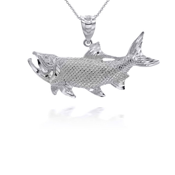 Silver Trout Fish Pendant Necklace