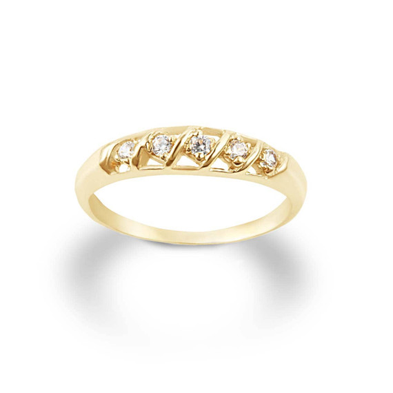 Yellow Gold Multi Stone CZ Eternity Ring