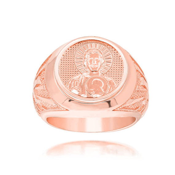 Rose Gold Religious Jesus Christ Our Lord and Savior Ring
