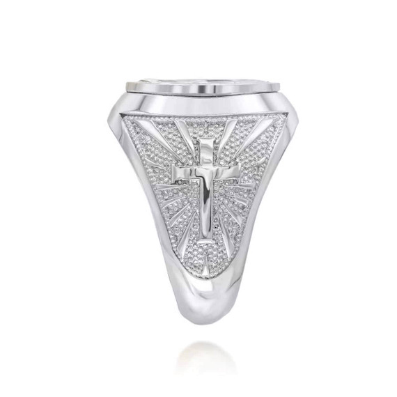 Silver Aries Signet Ring