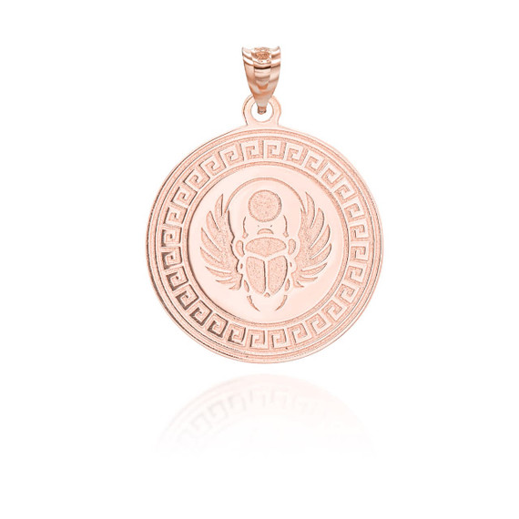 Rose Gold Personalized Scarab Pendant