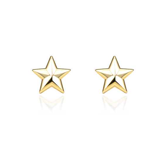 Yellow Gold Astral Star Stud Earrings