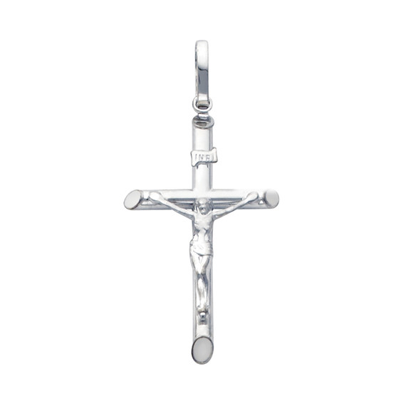 14K White Gold Sacred Crucifix