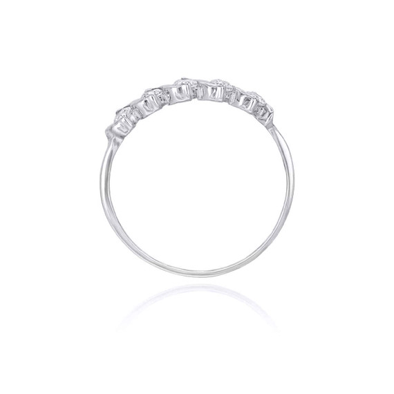 .925 Sterling Silver Multi Stone CZ Eternity Band Ring