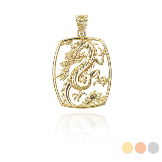 Yellow Gold Chinese Dragon Pendant