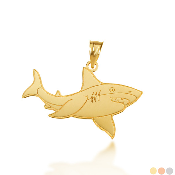 Gold Shark Symbol of Strength Pendant 