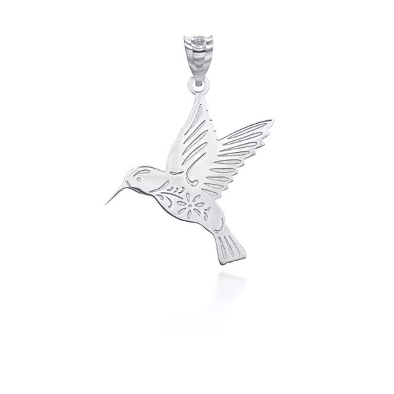 White Gold Bird Symbol of Freedom Pendant