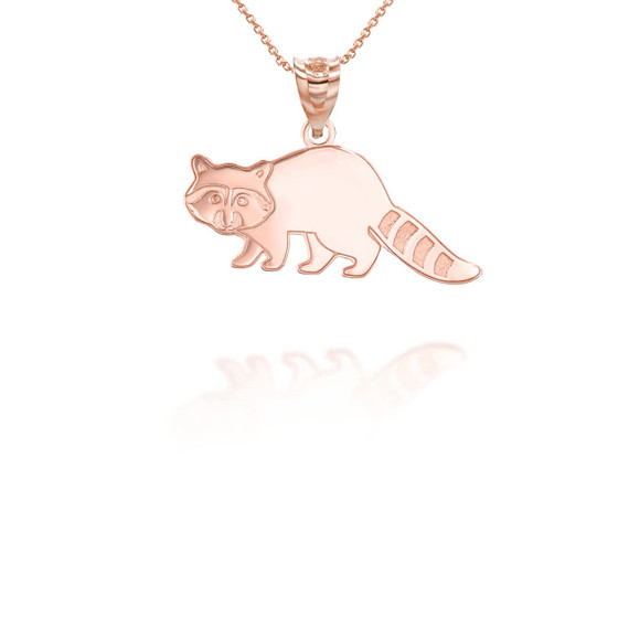 Rose Gold Racoon Symbol of Resourcefulness Pendant Necklace