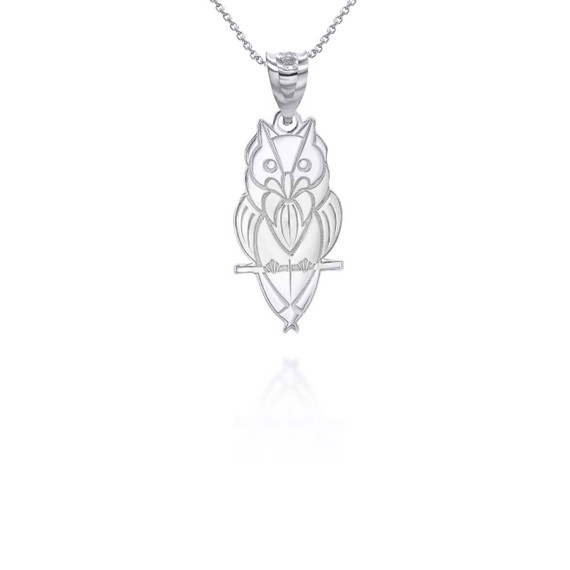 Silver Owl Symbol of Wisdom Pendant Necklace