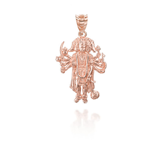 Rose Gold Durga Hindu Goddess of Motherhood Pendant