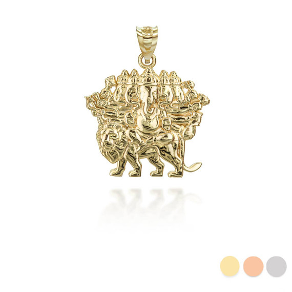 Yellow Gold Lord Ganesha Hindu Elephant God Pendant