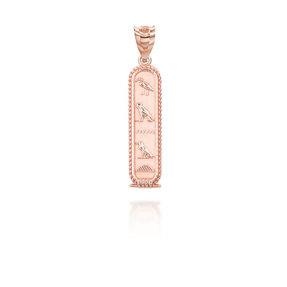 Solid Rose Gold Egyptian Cartouche Pendant