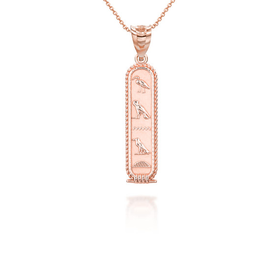 Solid Rose Gold Egyptian Cartouche Necklace