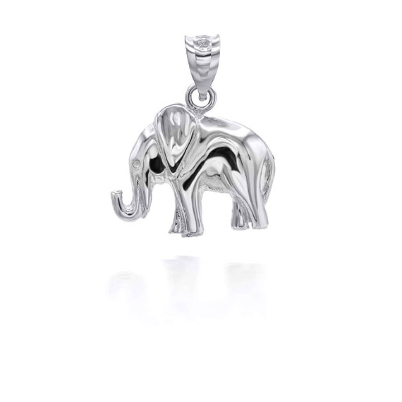 Silver Luck and Prosperity Elephant Charm Pendant