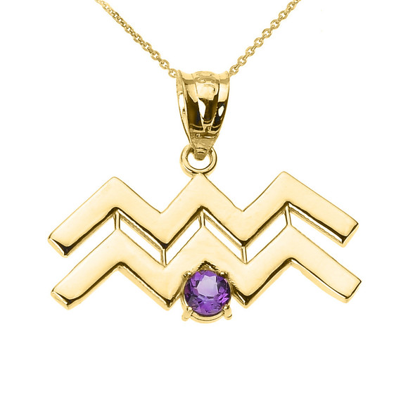 Gold Aquarius Pendant Necklace