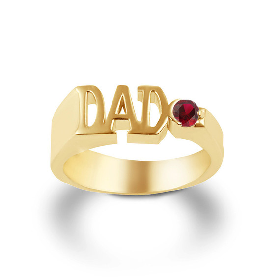 Gold Personalized "DAD" Birthstone Father's Ring