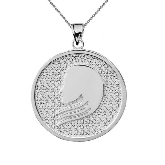 12 Astrological Sterling Silver Zodiac Disc Pendant Necklace