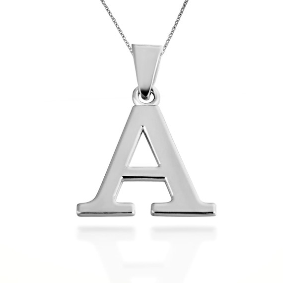Gold Personalized Letter "A-Z" Initial Pendant Necklace (Available in SM & LG) (Available in Yellow/Rose/White Gold)