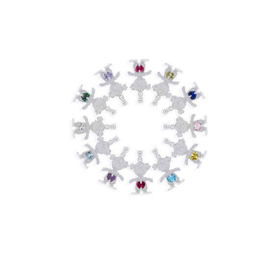 925 Sterling Silver Girl Heart Birthstone Necklace all birthstones