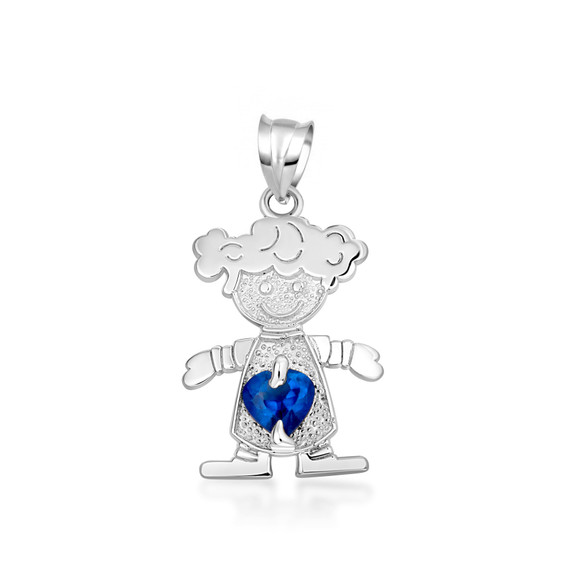 925 Sterling Silver Boy/Girl Heart Birthstone Necklace