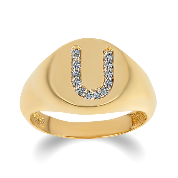 Yellow Gold Diamond Studded Letter 