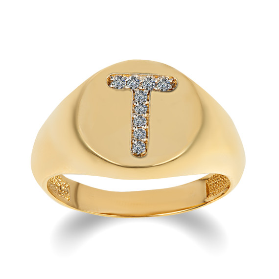Yellow Gold Diamond Studded Letter 