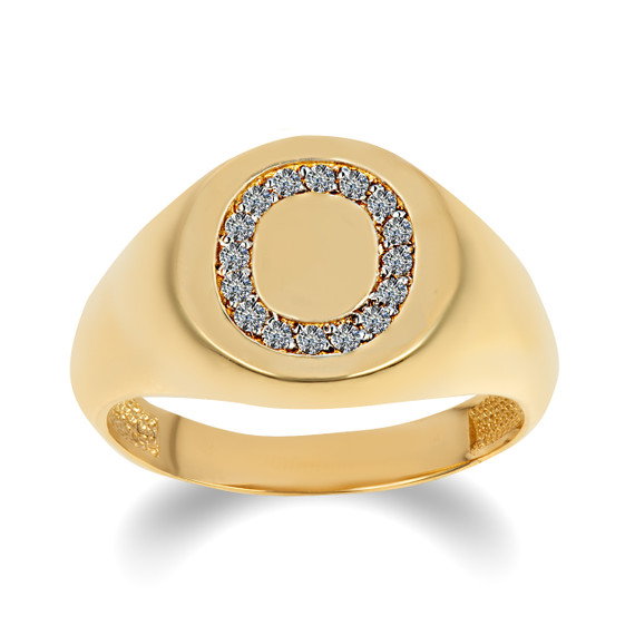 Yellow Gold Diamond Studded Letter 