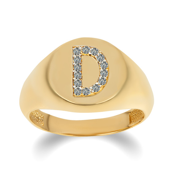 Yellow Gold Diamond Studded Letter 