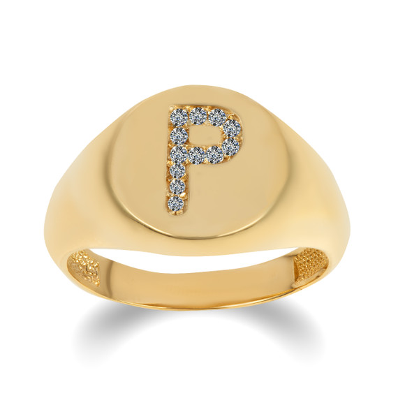 Yellow Gold Diamond Studded Letter 