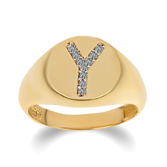 Yellow Gold Diamond Studded Letter 