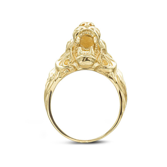 Yellow Gold Roaring Lion King of the Jungle Ring