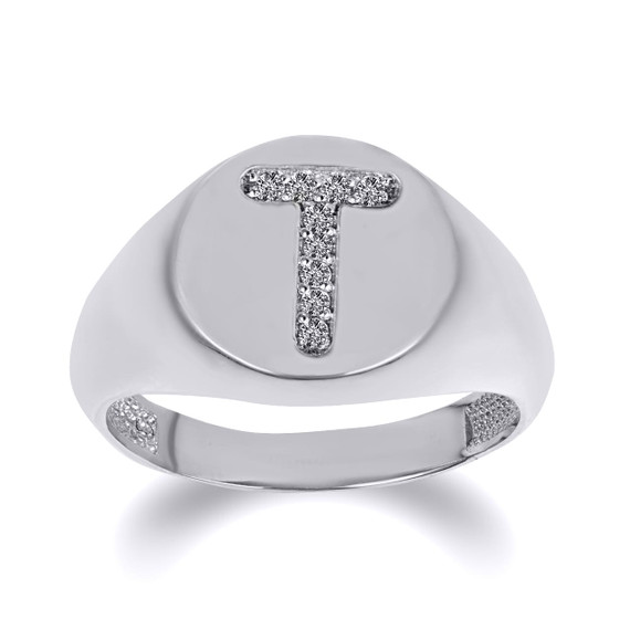 925 Sterling Silver CZ Studded Letter 