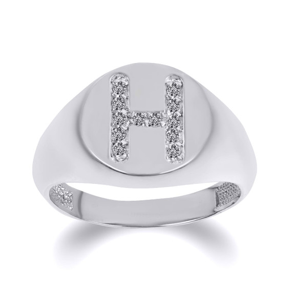 925 Sterling Silver CZ Studded Letter 