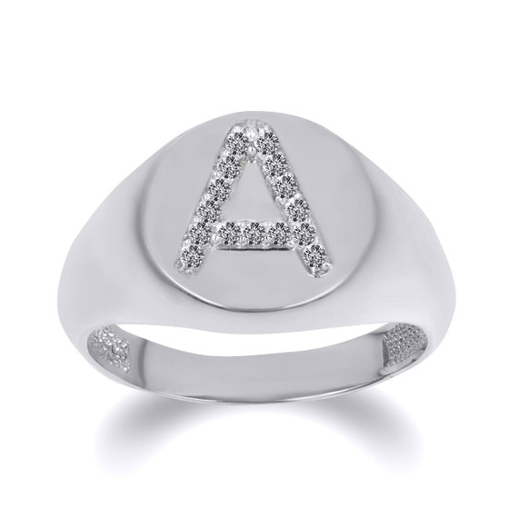 925 Sterling Silver CZ Studded Letter 