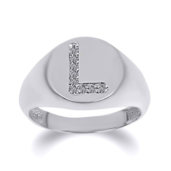 925 Sterling Silver CZ Studded Letter 