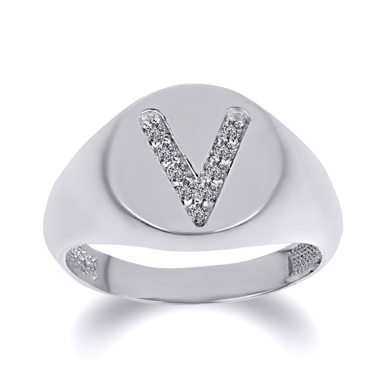 925 Sterling Silver CZ Studded Letter 