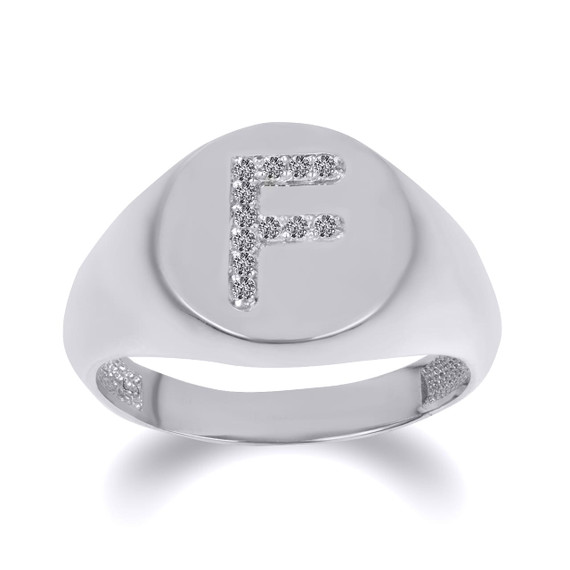 925 Sterling Silver CZ Studded Letter 