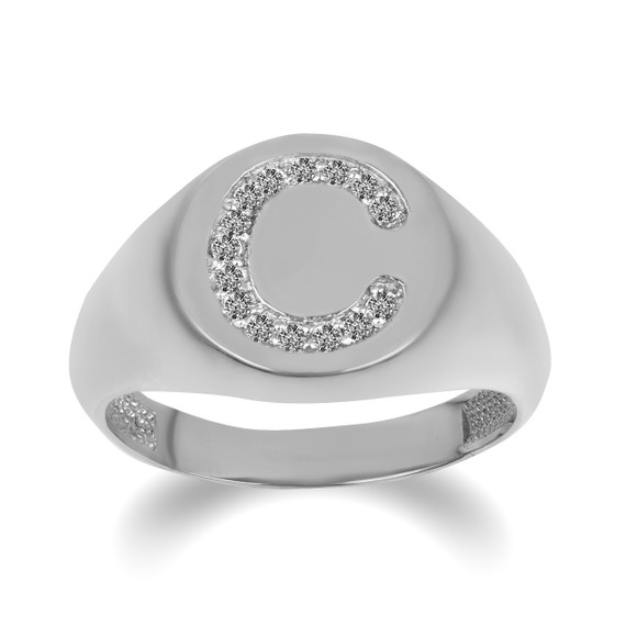 925 Sterling Silver CZ Studded Letter 