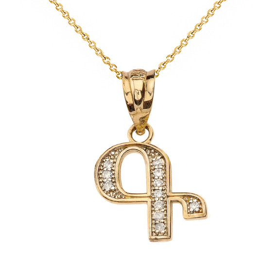 Diamond Initial "G or K" Pendant Necklace
