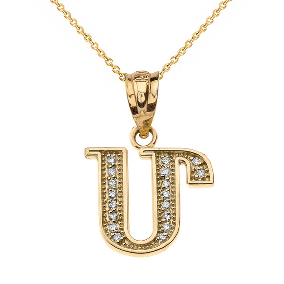 Diamond Initial "M" Pendant Necklace