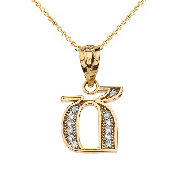 Diamond Initial "CH" Pendant Necklace