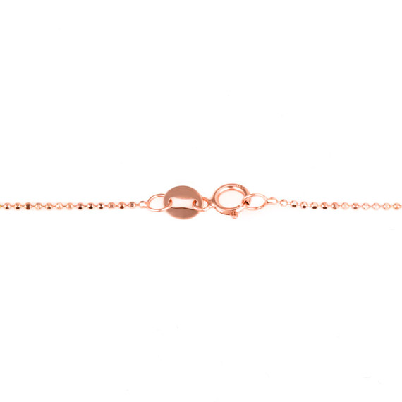 14K Rose Gold Bead Chain Spring clasp