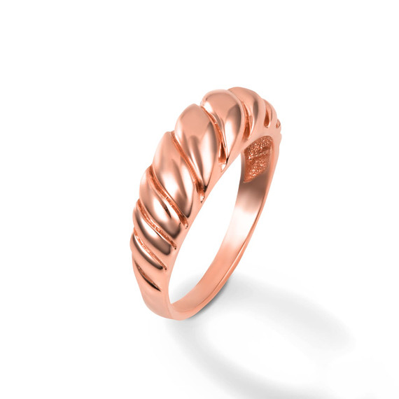 Rose Gold Dome Croissant Ring (5mm)