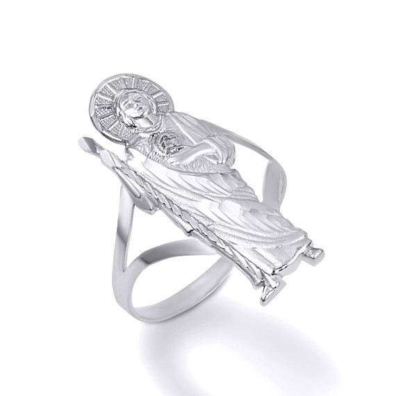 .925 Sterling Silver Religious Patron Saint Jude Ring