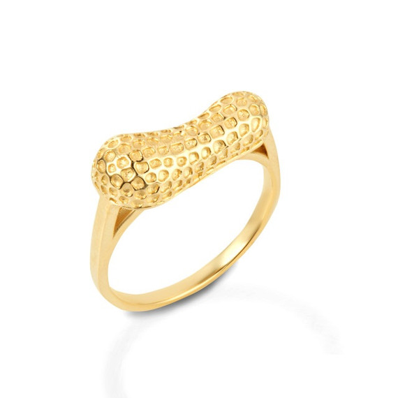 Gold Peanut Food Charm Ring (Available in Yellow/Rose/White Gold)