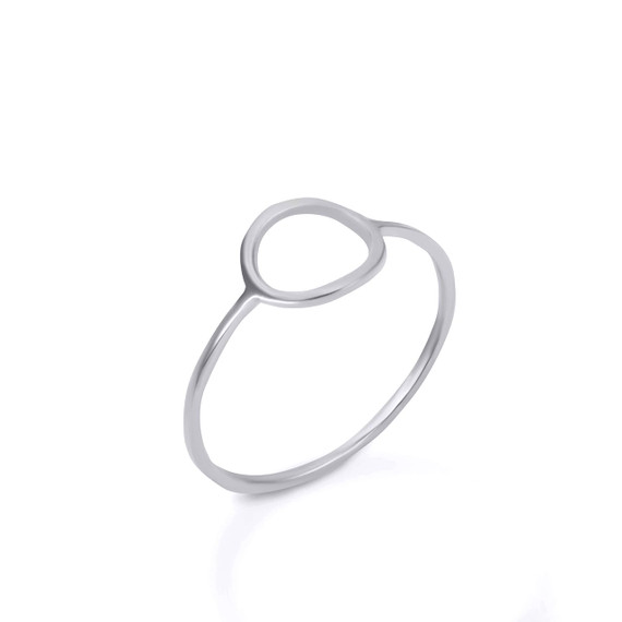 White Gold Circle Outline Shaped Ring