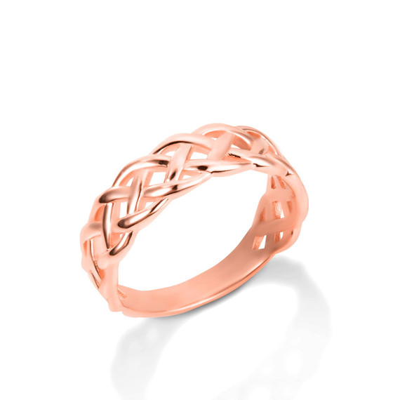 Rose Gold Trinity Knot Her Ring