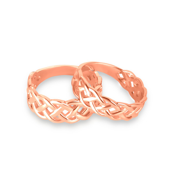 Rose Gold Trinity Knot His and Hers Ring