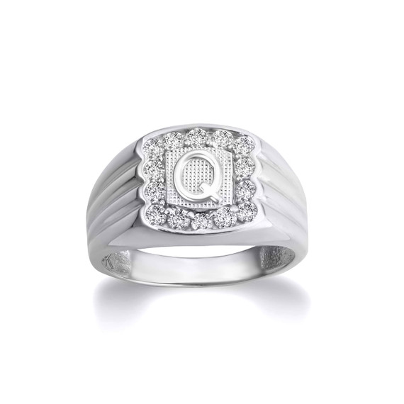925 Sterling Silver Cubic Zirconia Letter 