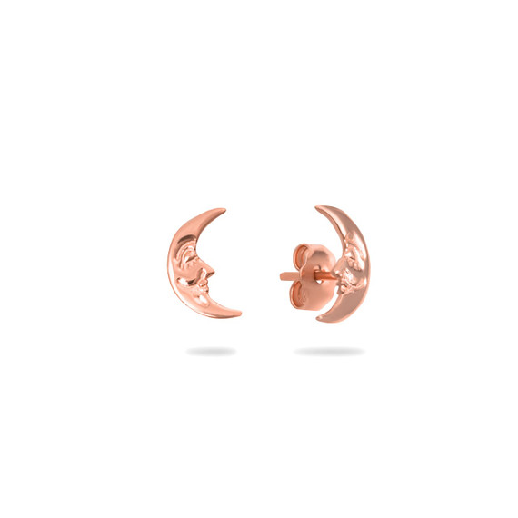Rose Gold Crescent Moon Earrings